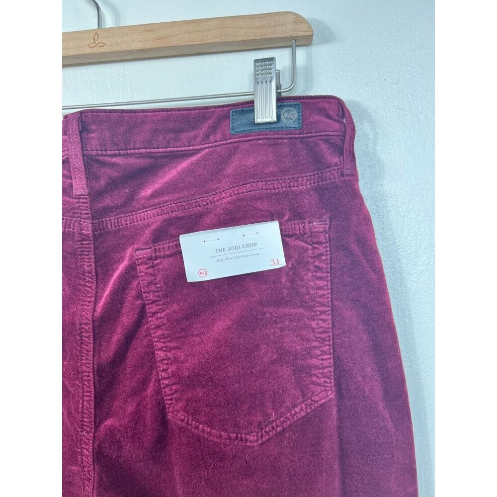 AG Womens Purple Velvet The Jodi Crop High Rise Cropped Flare - Picture 5 of 10